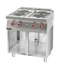 Kuchnia gastronomiczna elektryczna 4-płytowa z szafką otwartą | KROMET 700.KE-4.S
