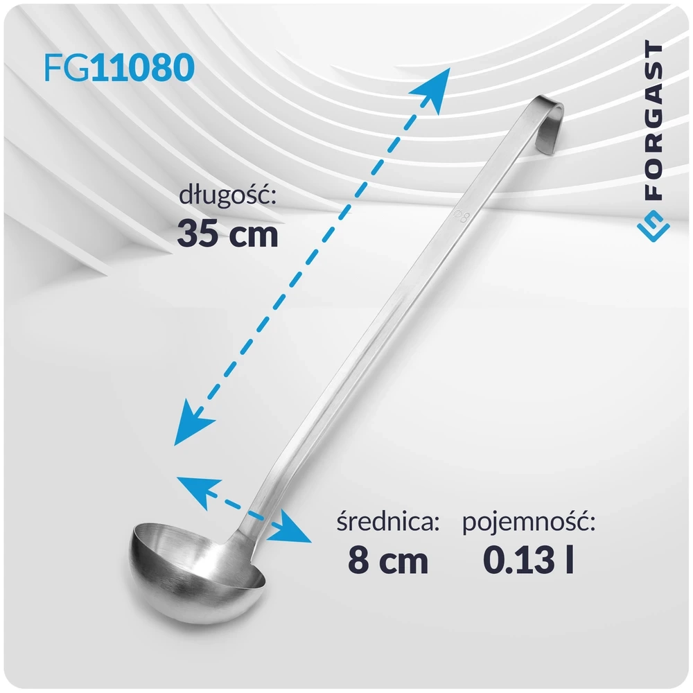 Chochla monoblok 130 ml, średnica 8 cm, długość 35cm | FORGAST FG11080