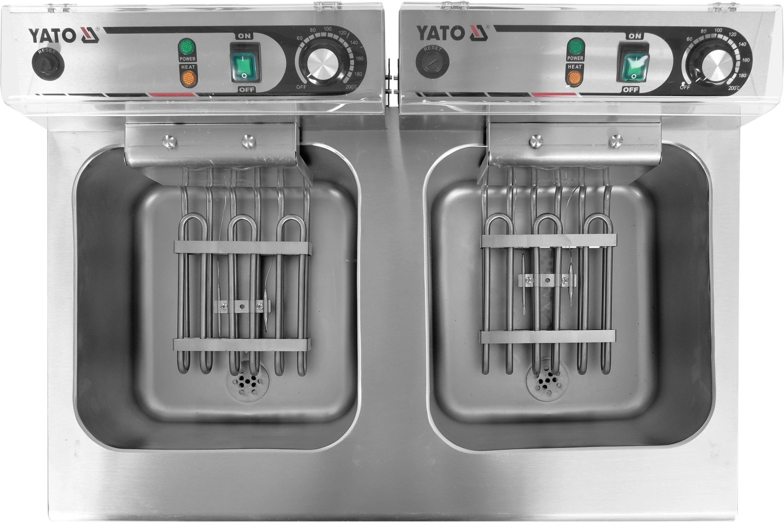Frytownica elektryczna 2-komorowa z szafką i kranami spustowymi 2x11,5 l | YATO YG-04638