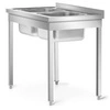 Stół nierdzewny ze zlewem 2-komorowym 100x60x85 skręcany | FORGAST FG15335