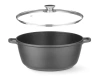 Garnek z powłoką nieprzywierającą, 7.5 L, czarny, 38.7x31x(H)13 cm | HENDI 611036
