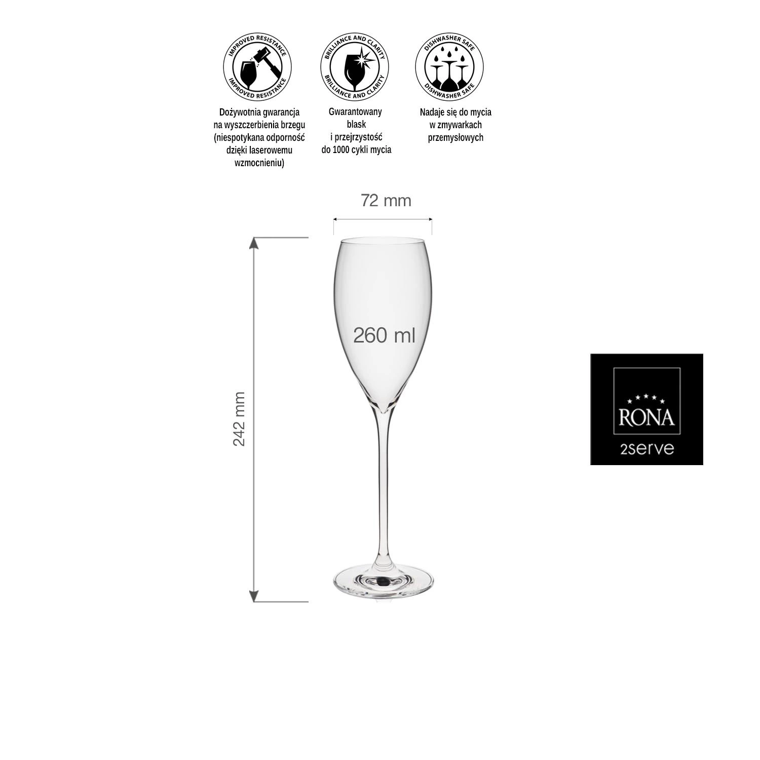 Kieliszek do szampana LE VIN poj. 260 ml | RONA 66050900