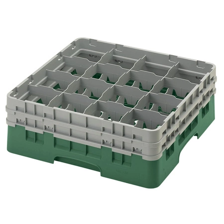 Kosz do szkła 16 przegródek - 50x50cm, zielony | CAMBRO 16S534/119