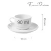 Filiżanka sztaplowana espresso ze spodkiem porcelanowa BIANCO - 90 ml | FINE DINE 799376