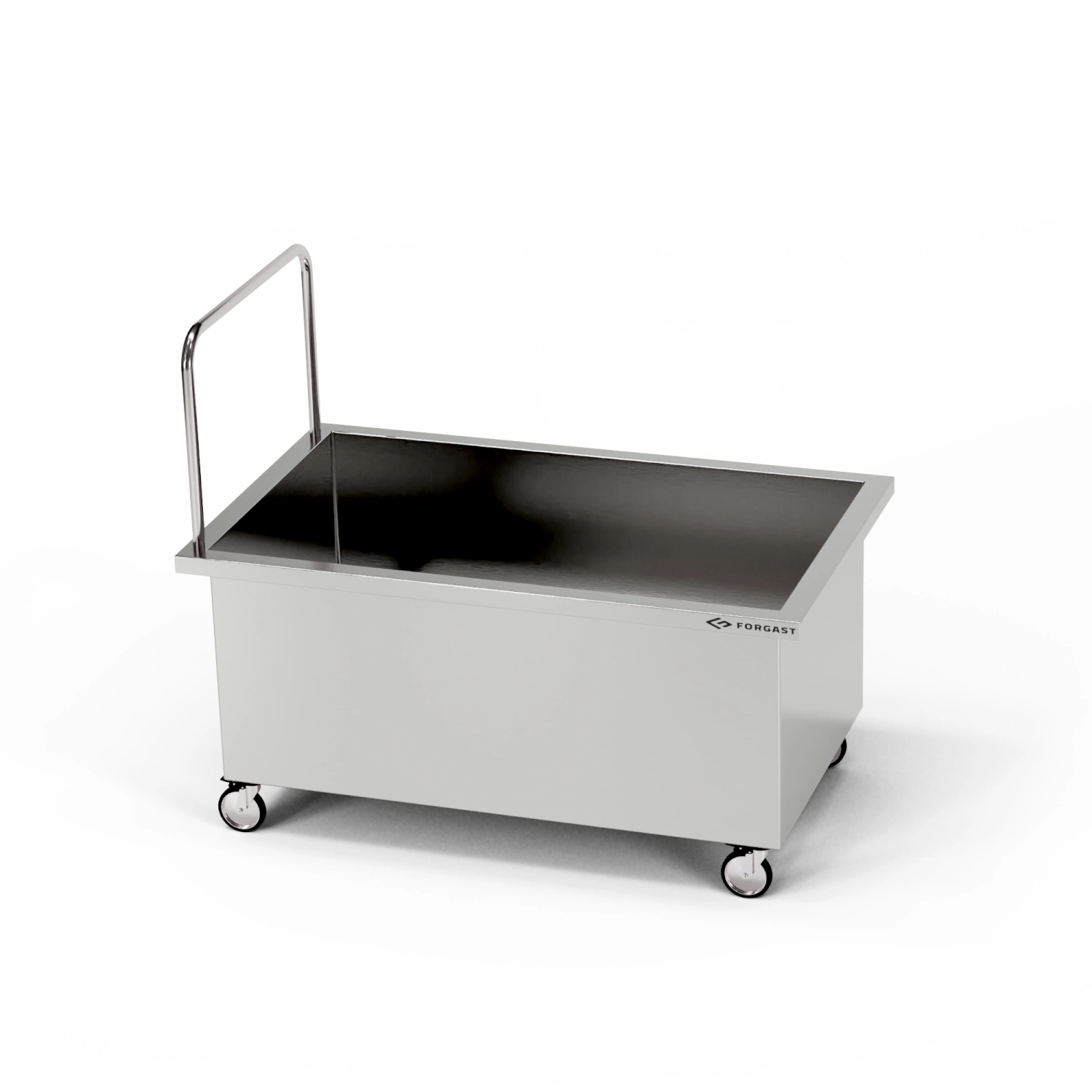 Basen 1-komorowy nierdzewny jezdny niski (gł. 40 cm) 120x70x85 cm | FORGAST