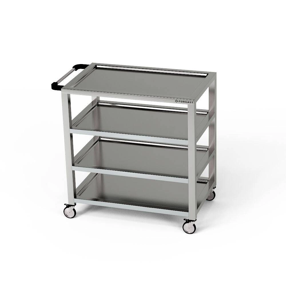 Wózek kelnerski nierdzewny 4-półkowy 90x50x85 cm | FORGAST