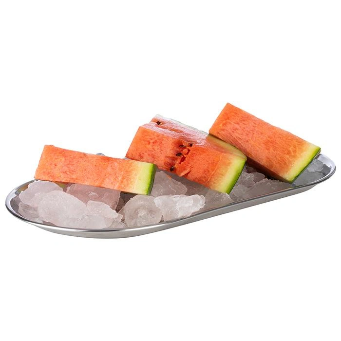 Taca KAFFEEHAUS owalna z kątem prostym, polerowana, matowa, ze stali nierdzewnej, 30x15.5x1.5 cm | APS 30149