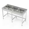 Stół nierdzewny ze zlewem 3-komorowym 260x60x85 cm | FORGAST