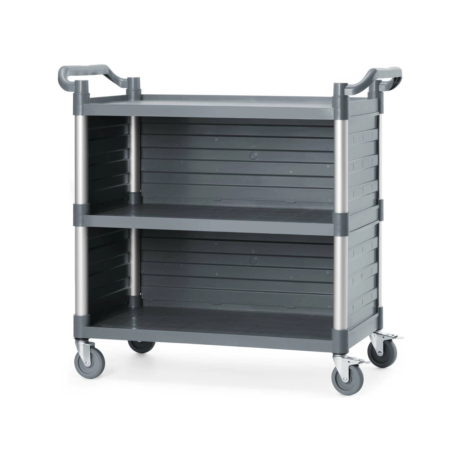 Wózek kelnerski, 3 półki, nośność 150 kg, tworzywo, panele boczne | AMERBOX 816271