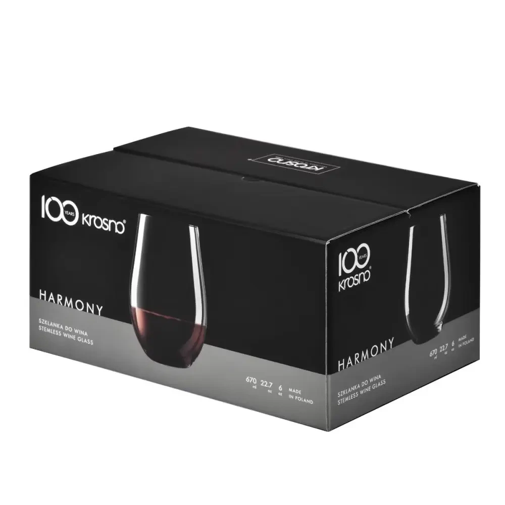 Szklanki do wina czerwonego, Harmony 670 ml - komplet 6 sztuk | KROSNO GLASS F686376058014190