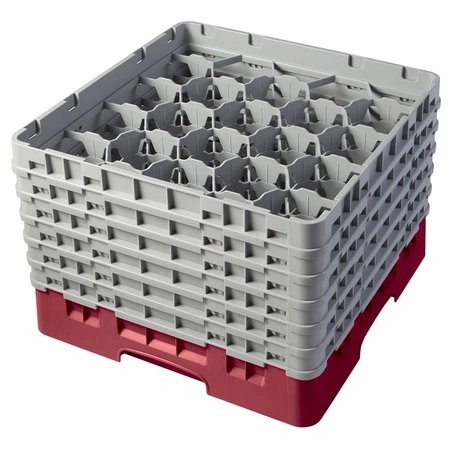 Kosz do szkła 20 przegródek - 50x50 cm, żurawinowy | CAMBRO 20S1114/416