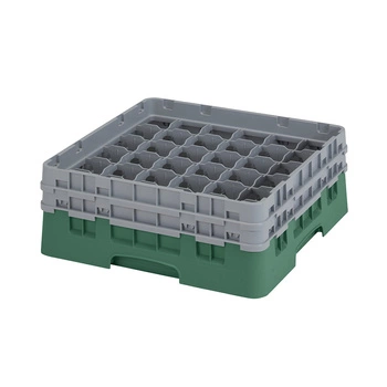 Kosz do szkła 36 przegródek - 50x50 cm, zielony | CAMBRO 36S434/119