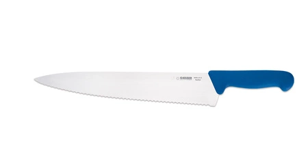 Nóż Szefa kuchni z falistą krawędzią - 31 cm, niebieski | GIESSER MESSER 8455 w 31 b