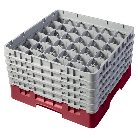 Kosz do szkła 36 przegródek - 50x50 cm, żurawinowy | CAMBRO 36S1058/416