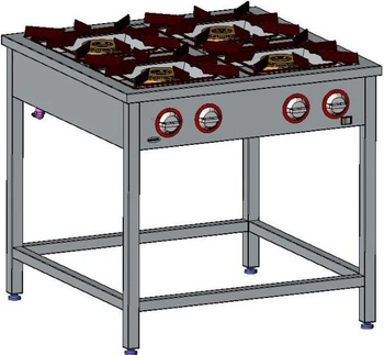 Kuchnia gastronomiczna gazowa 4-palnikowa | EGAZ TG-424.II