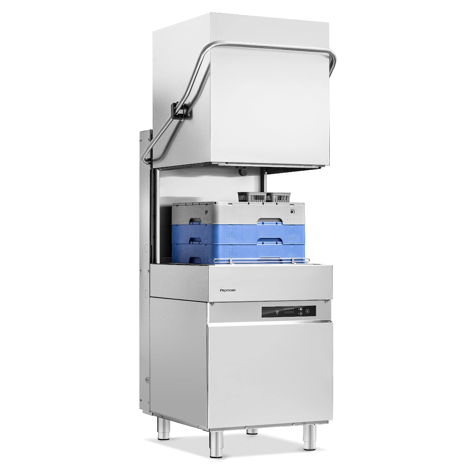 Zmywarka kapturowa gastronomiczna do naczyń ze sterowaniem elektronicznym, dozownikiem płynu myjącego, 9,55 kW, 400 V | PROFICHEF PCZ-04100