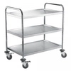 Wózek kelnerski nierdzewny 3-półkowy składany | TOM-GAST VC-28-3