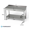 Stół roboczy nierdzewny z półką 110x70x85 cm | FORGAST