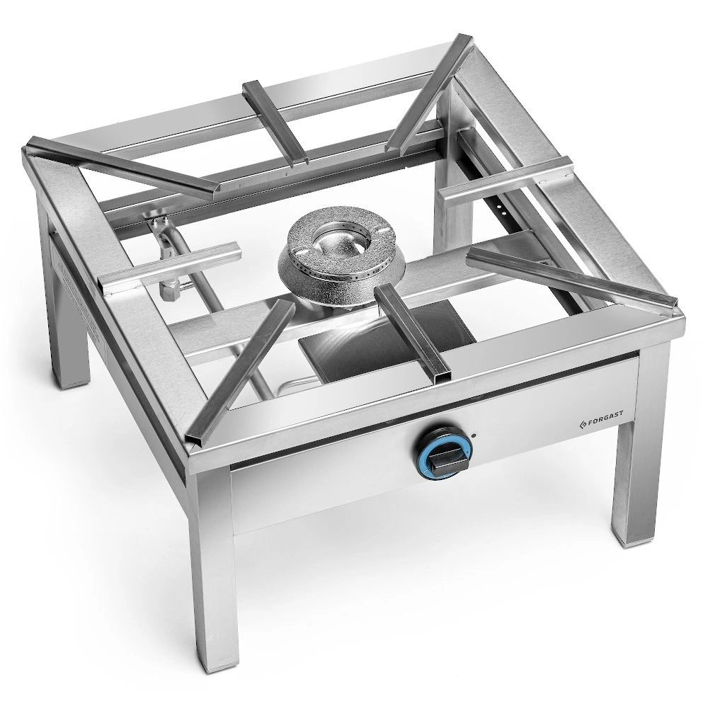 Taboret gastronomiczny gazowy 1-palnikowy, 7.2 kW, 60x60x38 cm | FORGAST FG09411