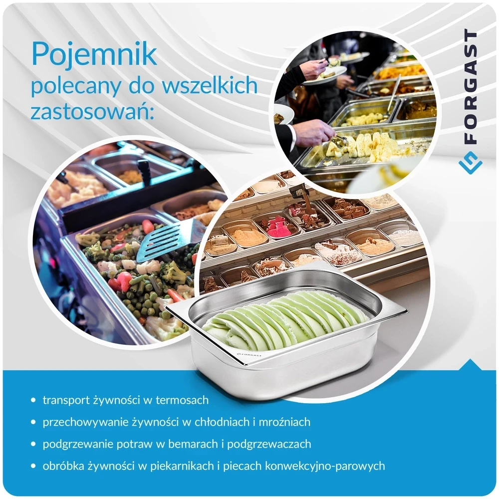 Pojemnik GN 1/2 4 cm eko ze stali nierdzewnej | FORGAST FG06204V1
