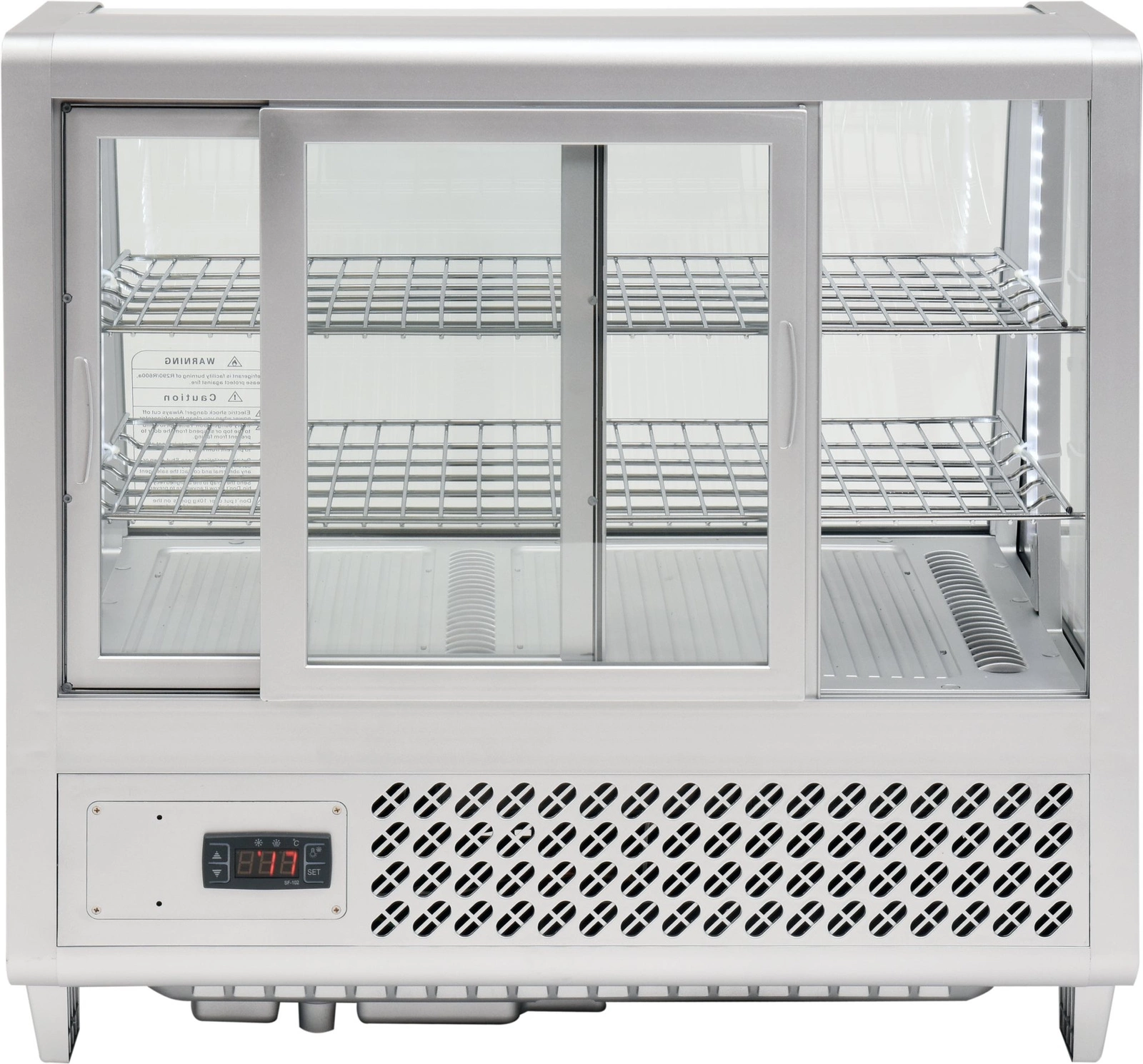 Witryna ekspozycyjna chłodnicza 100 l srebrna | YATO YG-05022