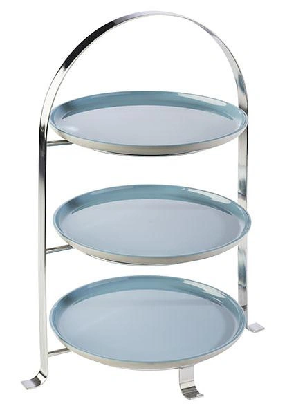 Stojak do serwowania na 3 talerze, stal nierdzewna, 33x24x43 cm | APS 33217