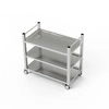 Wózek kelnerski nierdzewny 3-półkowy uchwyt pionowy 100x70x85 cm | FORGAST