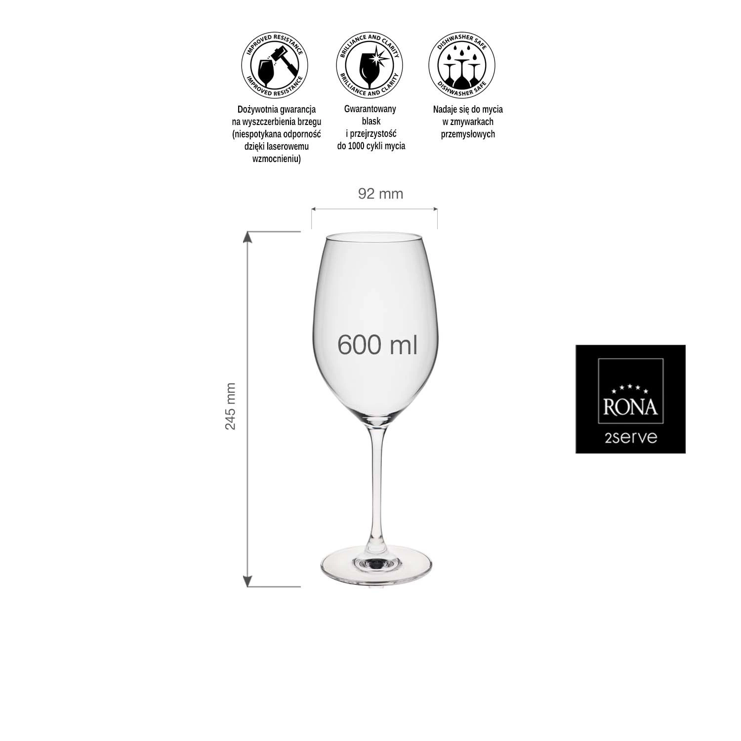 Kieliszek do wina LE VIN poj. 600 ml | RONA 66050000