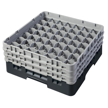 Kosz do szkła 49 przegródek - 50x50 cm, czarny | CAMBRO 49S638/110