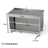 Stół roboczy nierdzewny 2-półkowy 80x70x85 cm | FORGAST