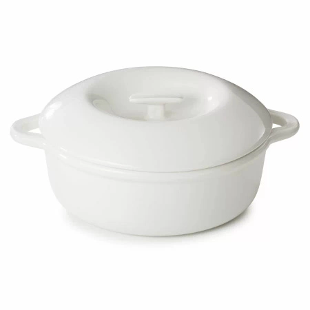 Podgrzewacz porcelanowy niski z pokrywką BOMBANCE, biały - 4 L | REVOL RV-660141-1