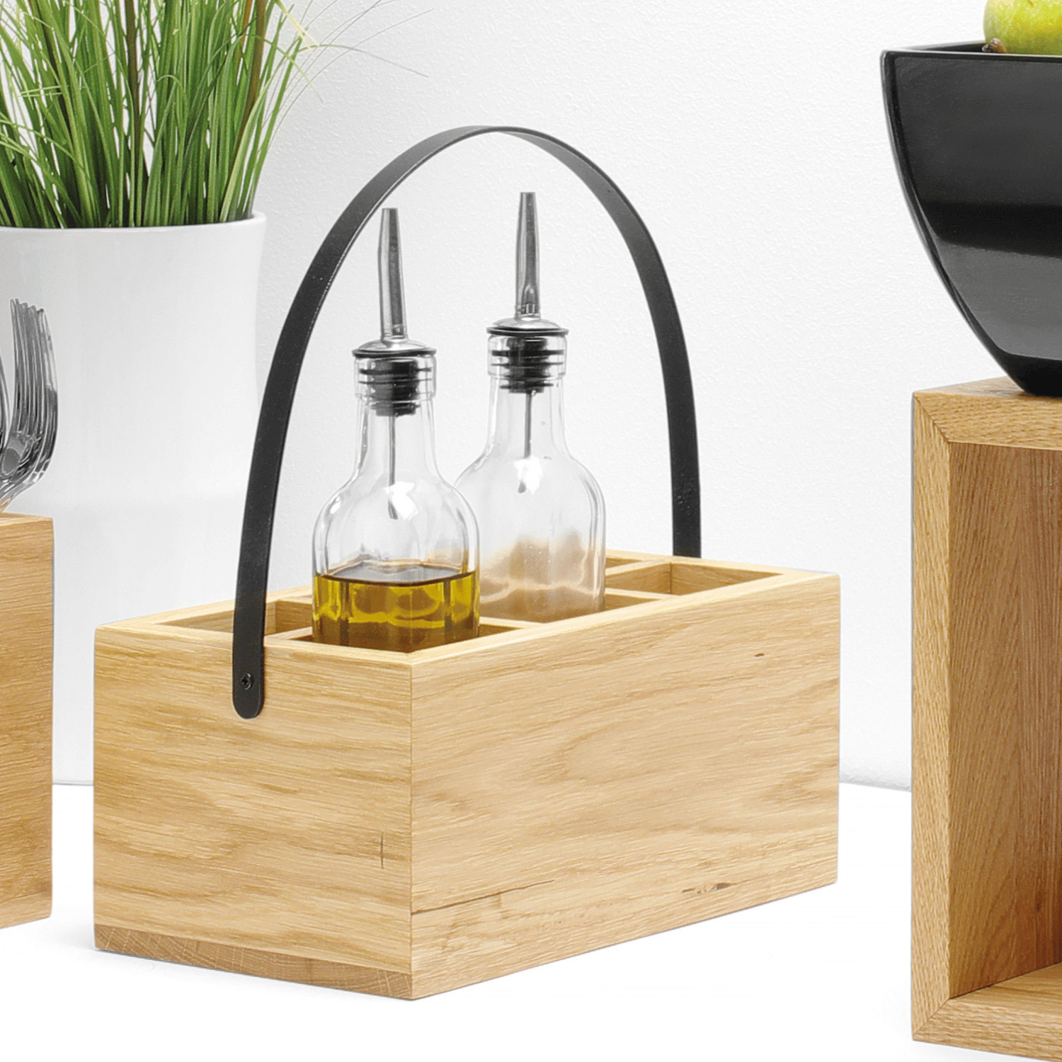 Skrzynka na akcesoria stołowe Madeira Black 28x18x12 cm | FINE DINE 504888