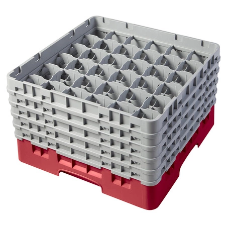 Kosz do szkła 36 przegródek - 50x50 cm, czerwony | CAMBRO 36S1058/163