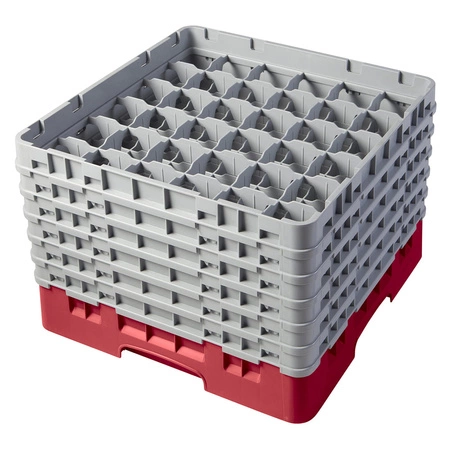 Kosz do szkła 36 przegródek - 50x50 cm, czerwony | CAMBRO 36S1114/163