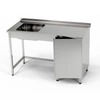 Stół nierdzewny ze zlewem 1-komorowym i szafką 150x60x85 cm | FORGAST
