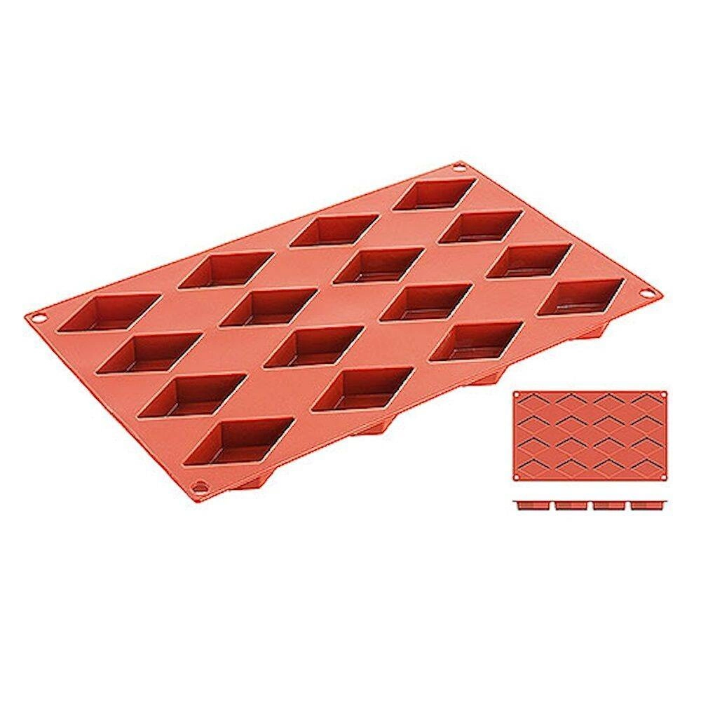 Forma do pieczenia silikonowa diament, 16 otworów o wymiarach 6,5x3,5 cm | CONTACTO 6650/065