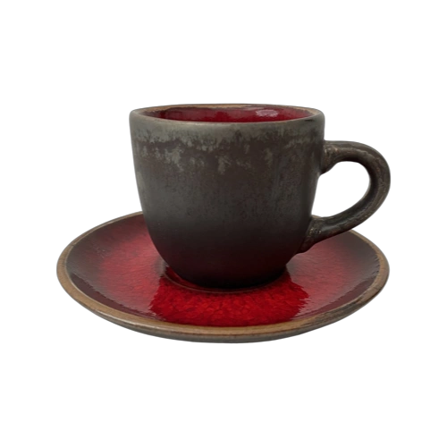 Filiżanka Bel 200 ml ze spodkiem 15 cm Still Cristall rubin | KERA CERAMIKA 2.3.1.RUBIN