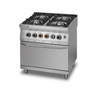 Kuchnia gastronomiczna gazowa 4-palnikowa z piekarnikiem elektrycznym | LOZAMET L900.KG4 PET