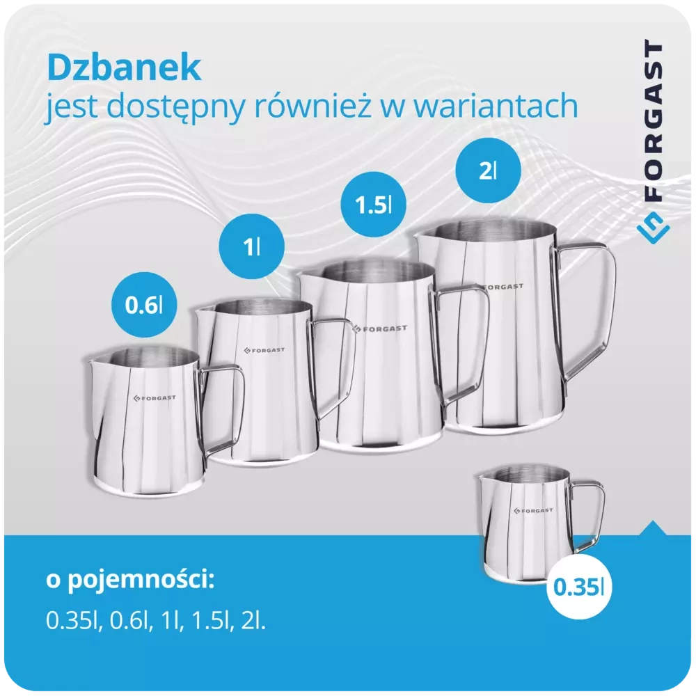 Dzbanek stalowy do spieniania mleka, 350 ml | FORGAST FG11020