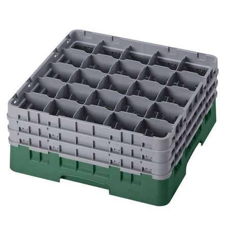 Kosz do szkła 25 przegródek - 50x50 cm, zielony | CAMBRO 25S738/119