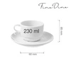 Filiżanka sztaplowana ze spodkiem porcelanowa BIANCO - 230 ml | FINE DINE 799352