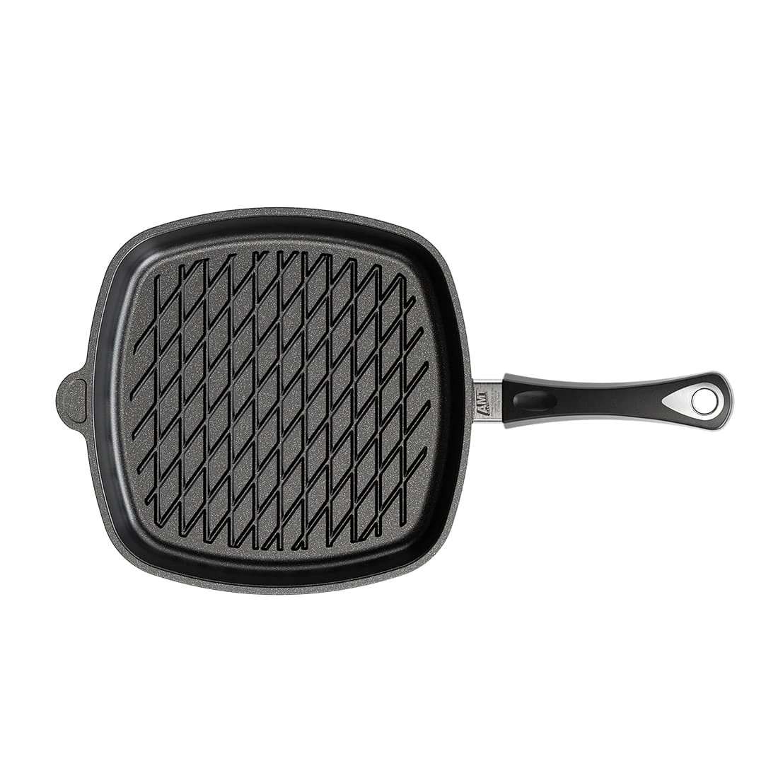 Patelnia grillowa do indukcji BBQ aluminiowa z powłoką nieprzywierającą, kwadratowa 28x28 cm | AMT I-E285 BBQ