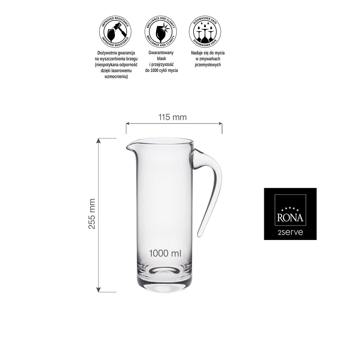 Dzbanek Toscana poj. 1000ml | RONA 61534A4900