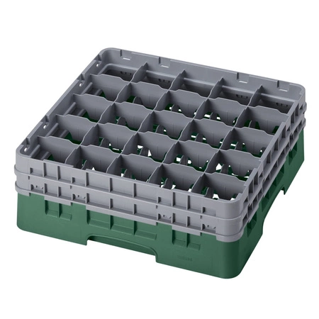 Kosz do szkła 25 przegródek - 50x50 cm, zielony | CAMBRO 25S534/119