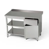 Stół roboczy nierdzewny z szafką, szufladą i 2-ma półkami 100x70x85 cm | FORGAST