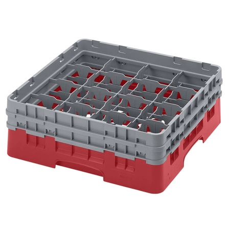 Kosz do szkła 16 przegródek - 50x50 cm, czerwony | CAMBRO 16S434/163