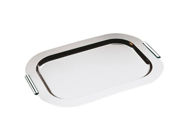 Taca FINESSE, z uchwytem z mosiądzu, ze stali nierdzewnej, 44x31x2 cm | APS 1712