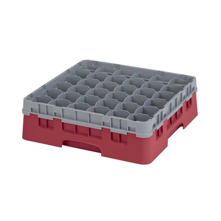 Kosz do szkła 36 przegródek - 50x50cm, żurawinowy | CAMBRO 36S418/416