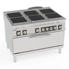 Kuchnia gastronomiczna elektryczna z piekarnikiem elektrycznym full size, 6 pól kwadratowych 30x30 cm, 24 + 6.3 kW | TECNOINOX 316183