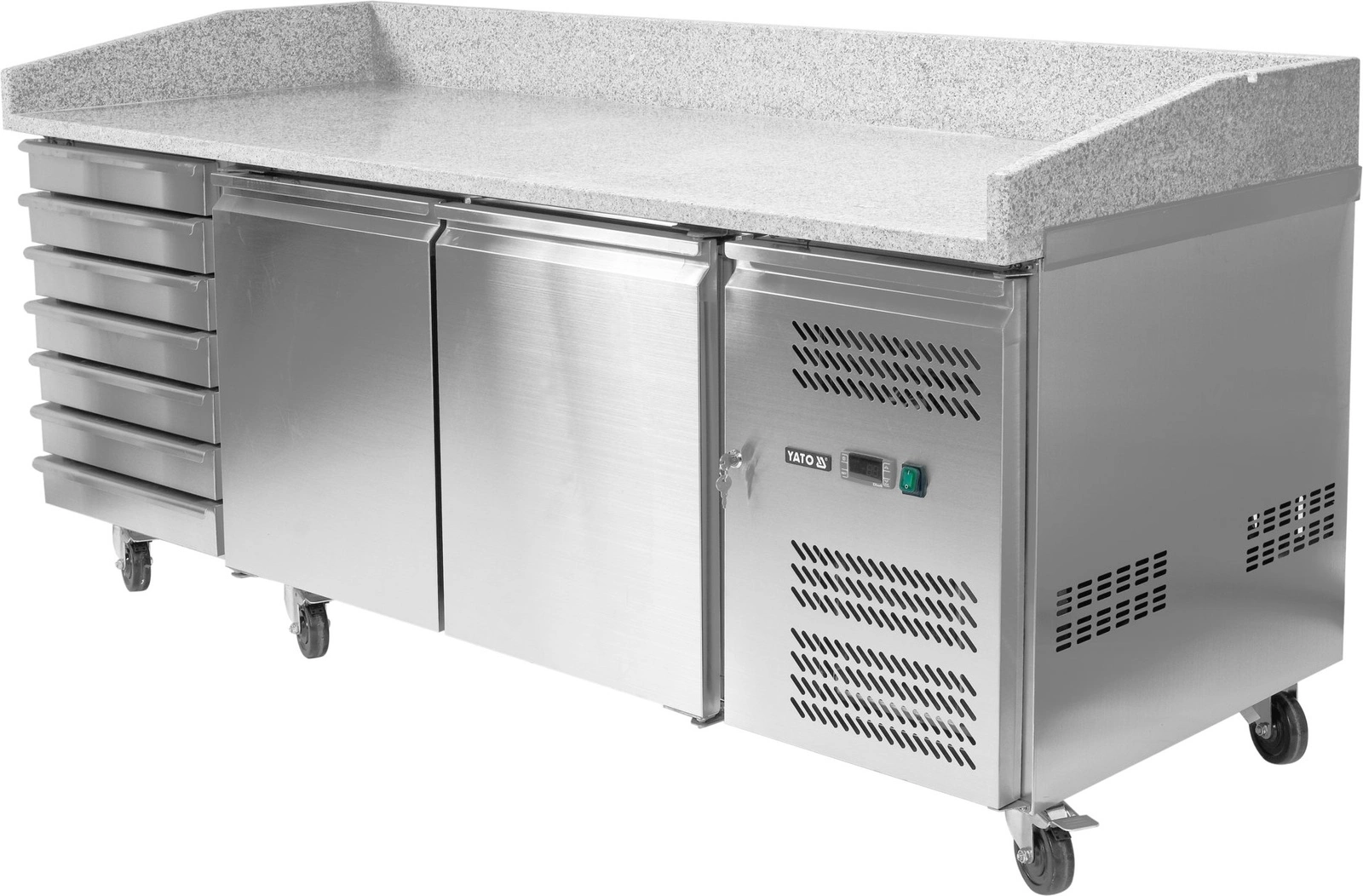 Stół chłodniczy 2-drzwiowy do pizzy z szufladami | YATO YG-05310